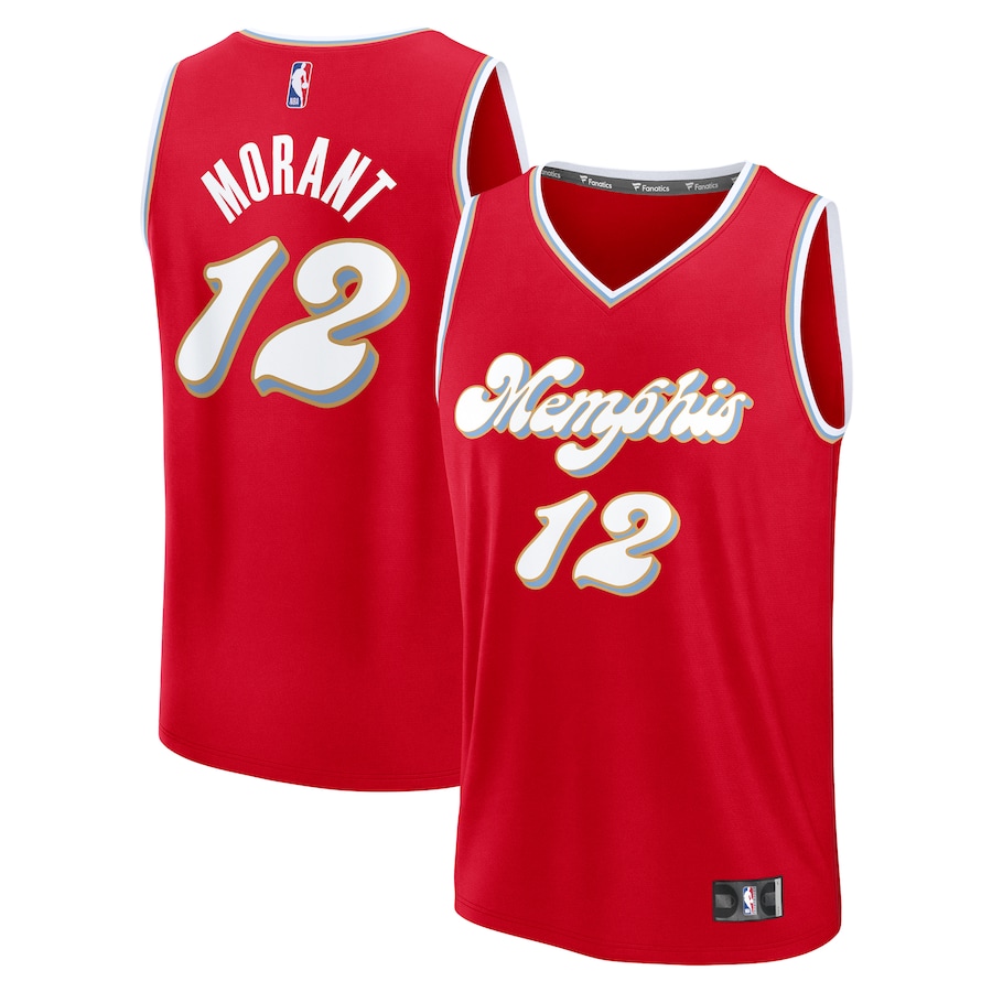 Men Memphis Grizzlies #12 Ja Morant Fanatics Red City Edition 2024-25 Fast Break Player NBA Jersey